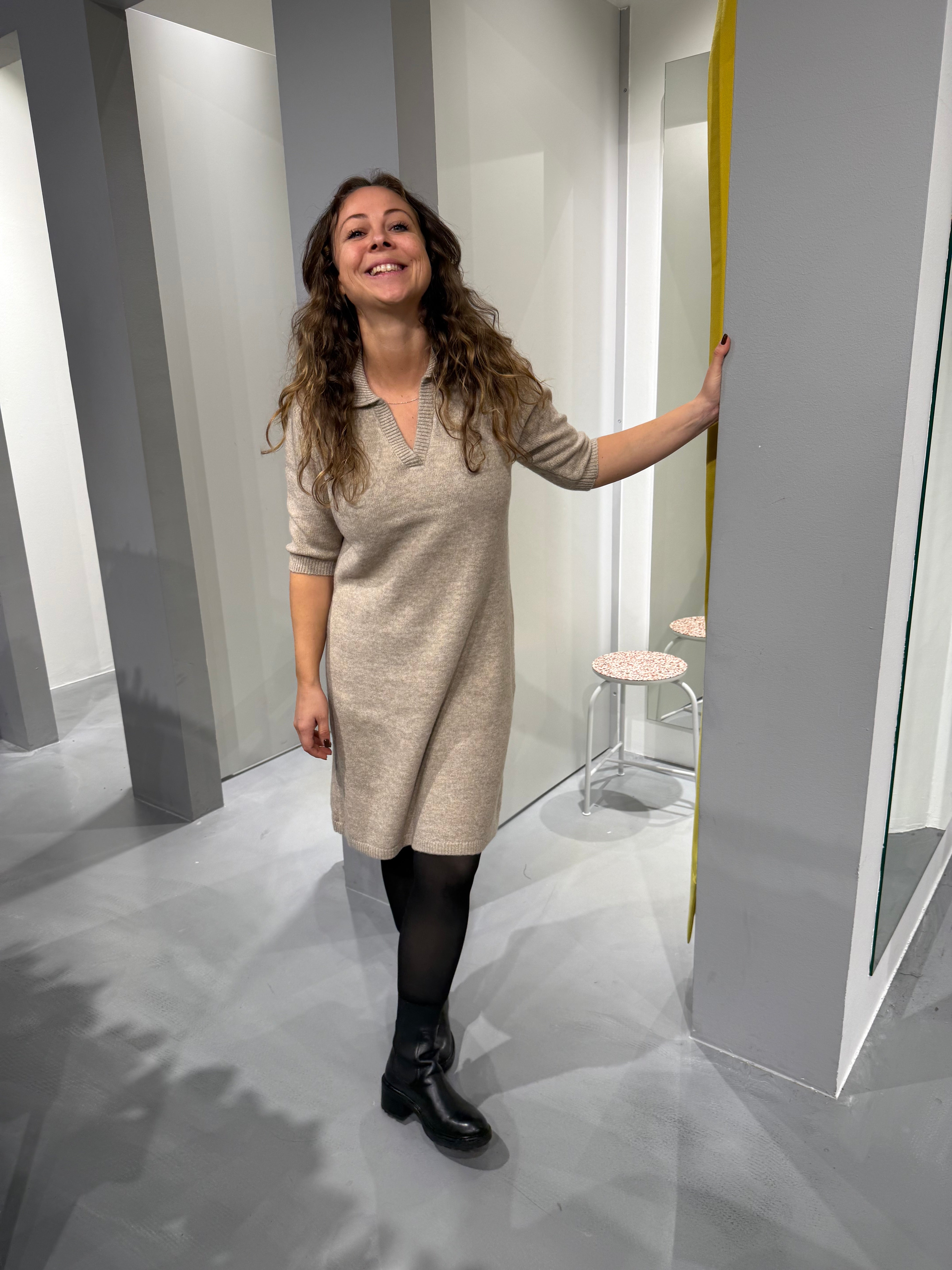 PCMALOU Short Dress - Taupe Gray